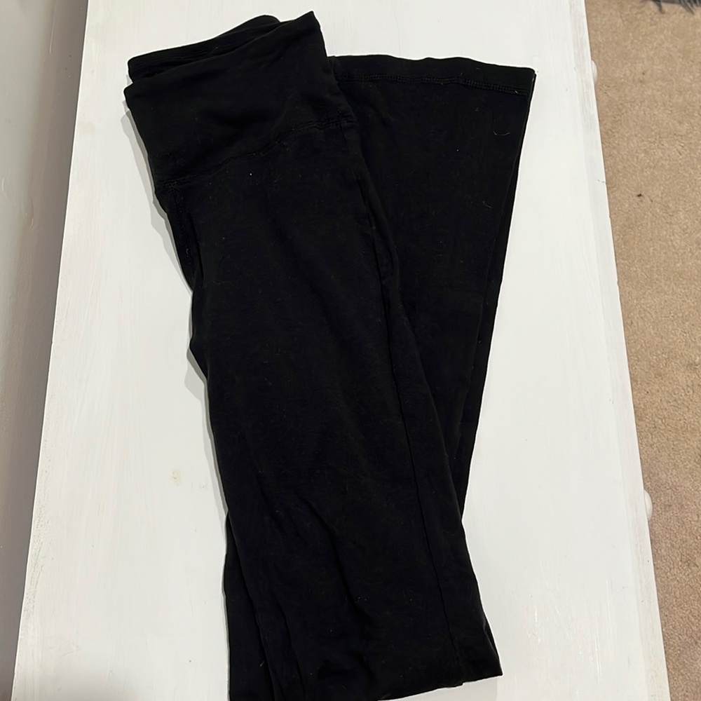 Black flared leggings